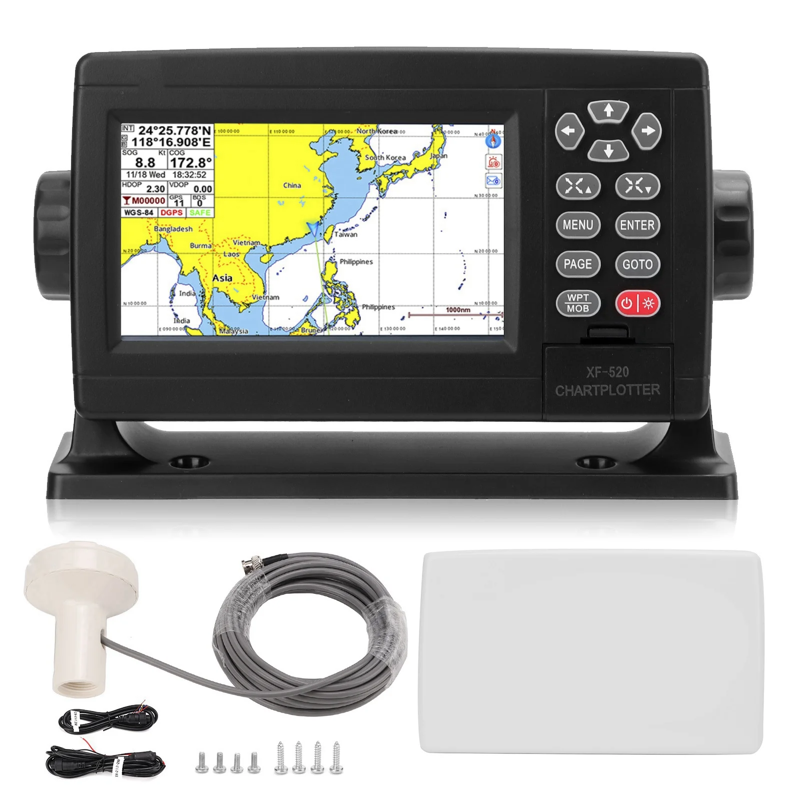 GPS Navigation Locator Voice Prompt Marine GPS Navigator Multi Language TFT LCD Screen IP65 Waterproof for Boat