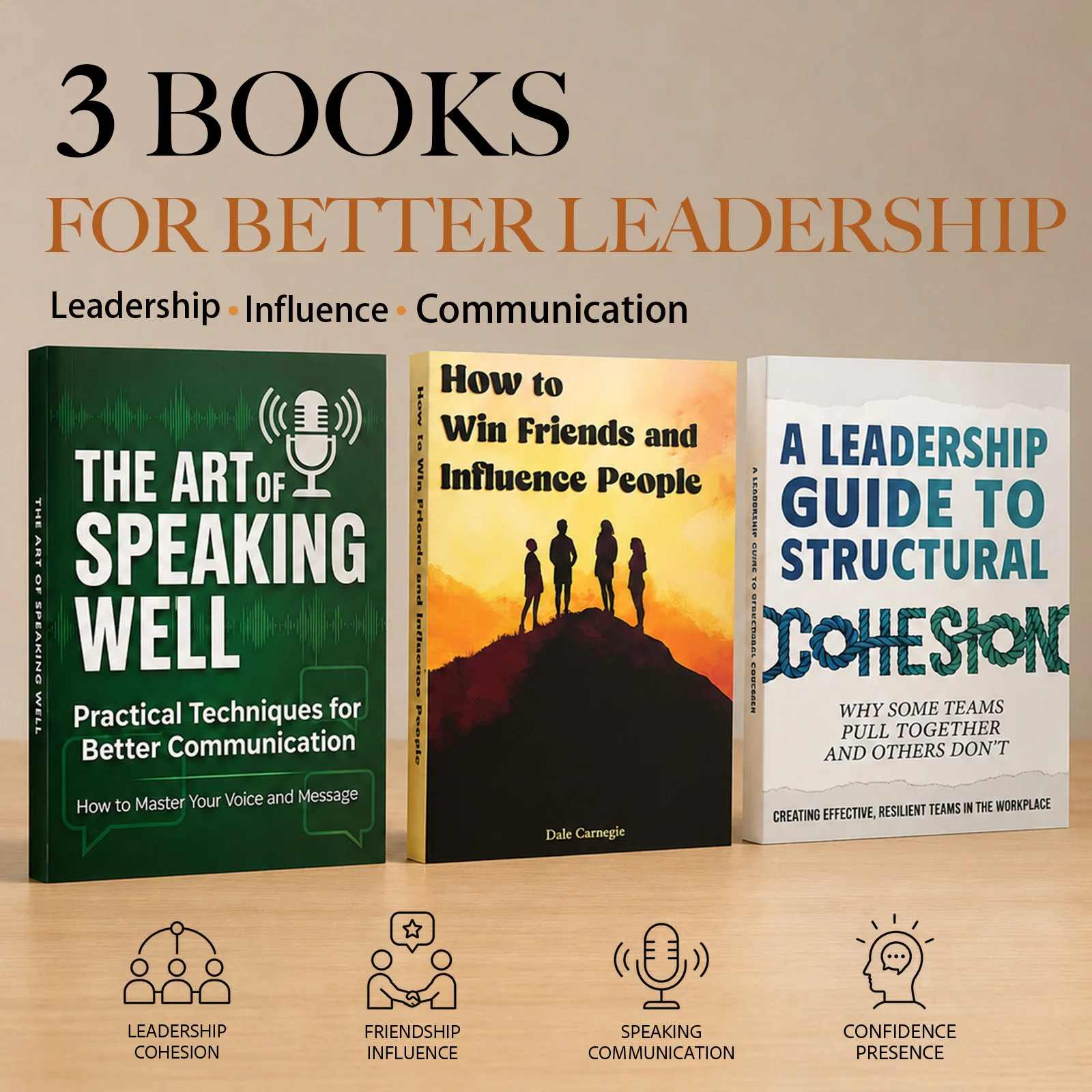 3-Book Communication, Influence and Leadership Skills Book Set, Includes The Art of Speaking Well