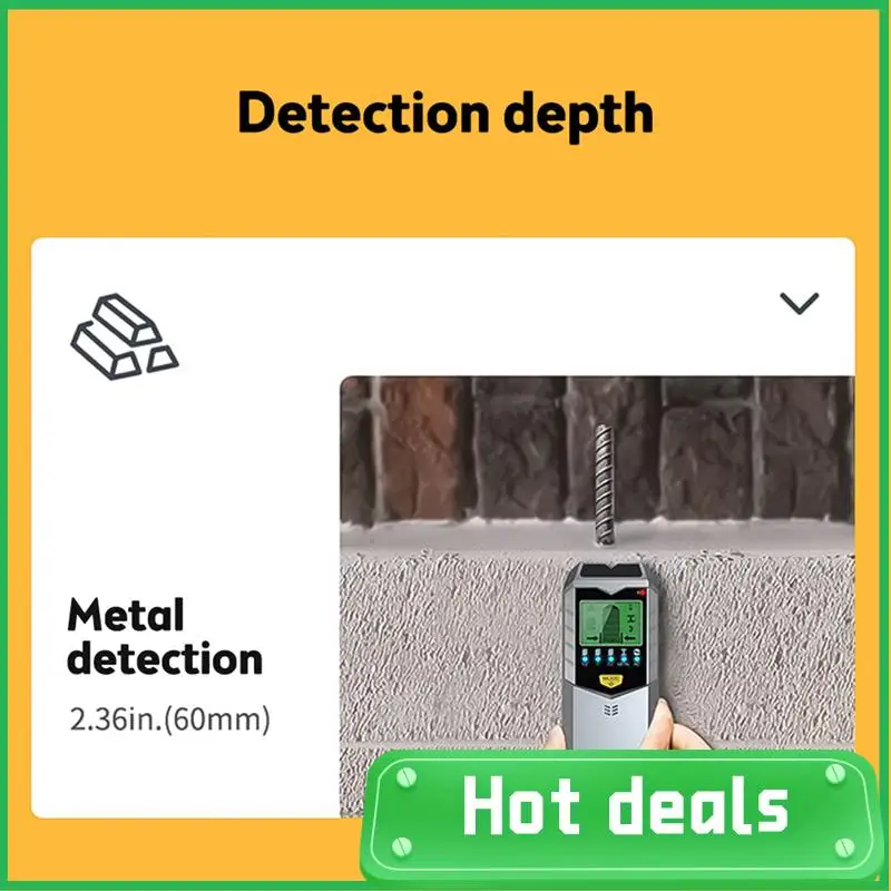Detektor Elektronik 5-In-1 Sensor Pencari Kancing Dinding Pemindai Dinding Tepi Pusat Mendeteksi Kabel Langsung Kayu/Logam/AC Di Dalamnya