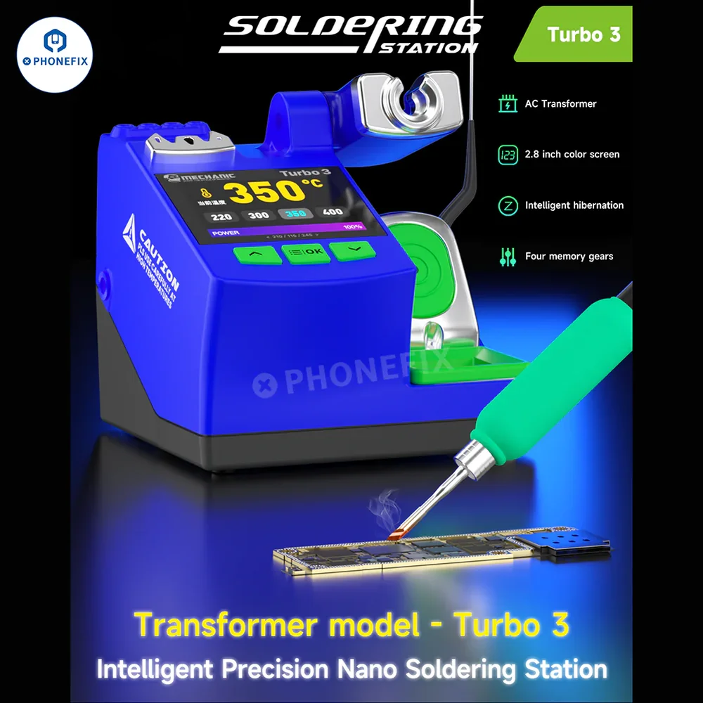 MECHANIC Turbo 3 150W Intelligent Precision Nano Soldering Station Wtih C210 Handle Tips for Phone Motherboard Welding Repair