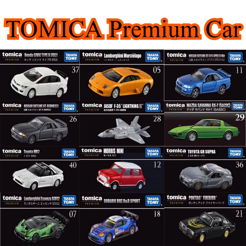Original Takara Tomy Tomica Premium coche modelo de aleación fundida vehículo Toyota Lamborghini Subaru Mitsubishi Honda Nissan Ferrari