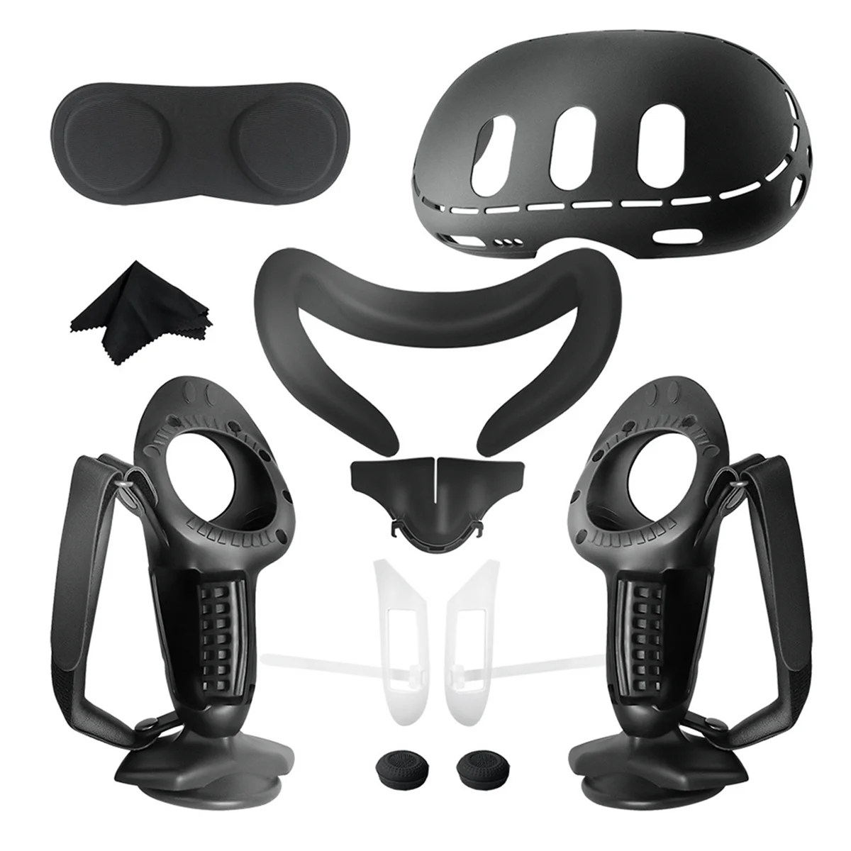 

AAM-For Quest 3 Controller Handle Grip Protective Case Nose Pad Silicone Face Cover for 3 VR Accessories-A