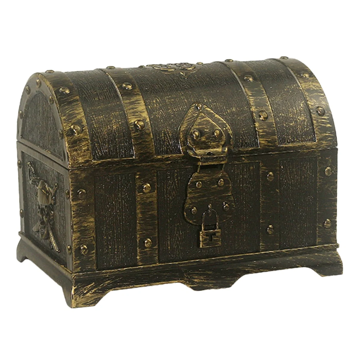

AM-Bronze Round Hunt Pirate Hidden Box Plastic Decorative House Game for Kids Retro Decoration Gifts