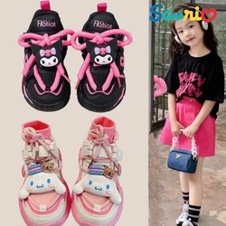 Anime Sanrios Hellokittys Cinnamoroll Kuromi Pompom Purins Kawaii Girl Sports Shoes Kid Dad Shoes Casual Cute Toddler Shoes Gift