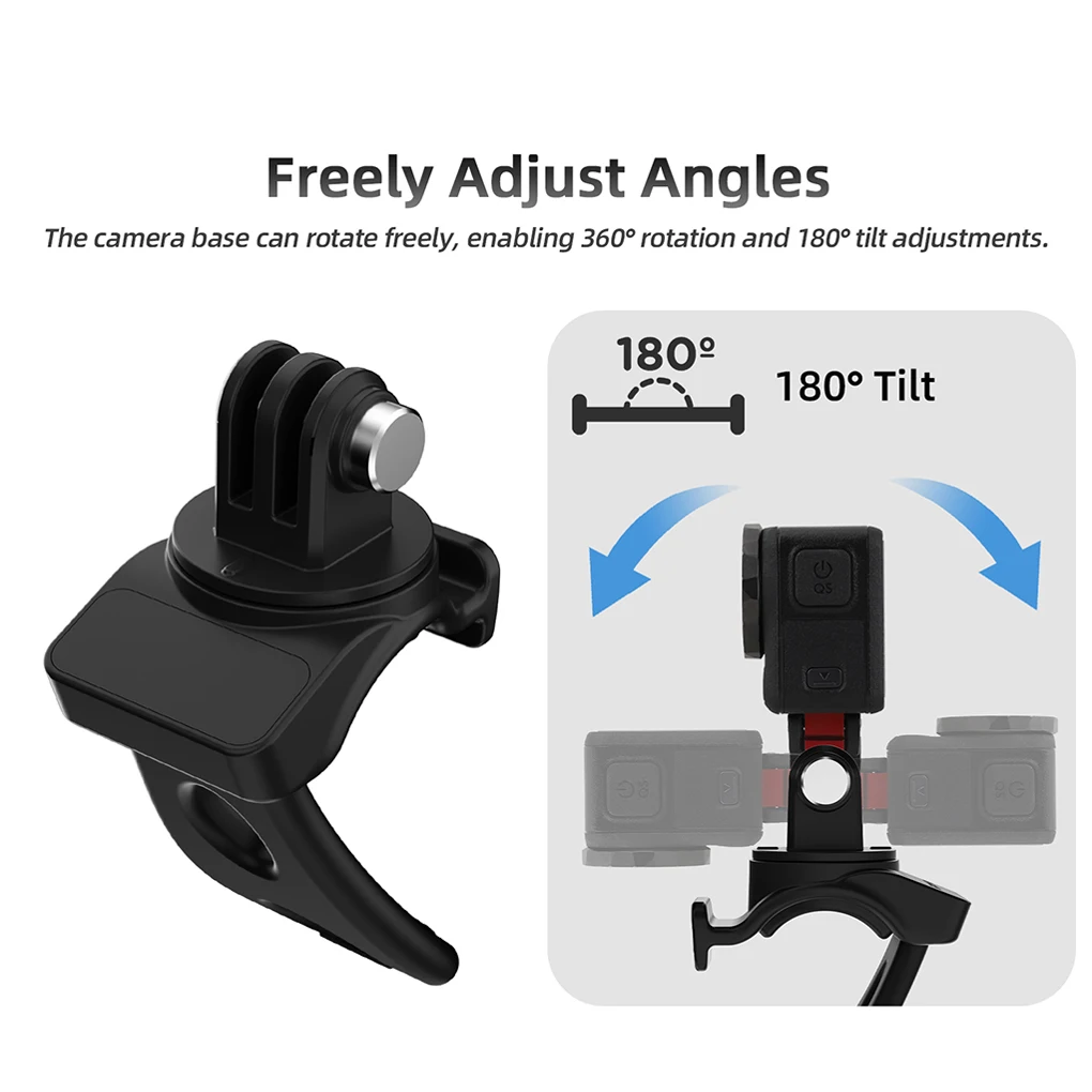 Action 5Pro Soporte fijo flexible Cámara deportiva Ciclismo Insta3 60 Clip elástico para barandillas Negro