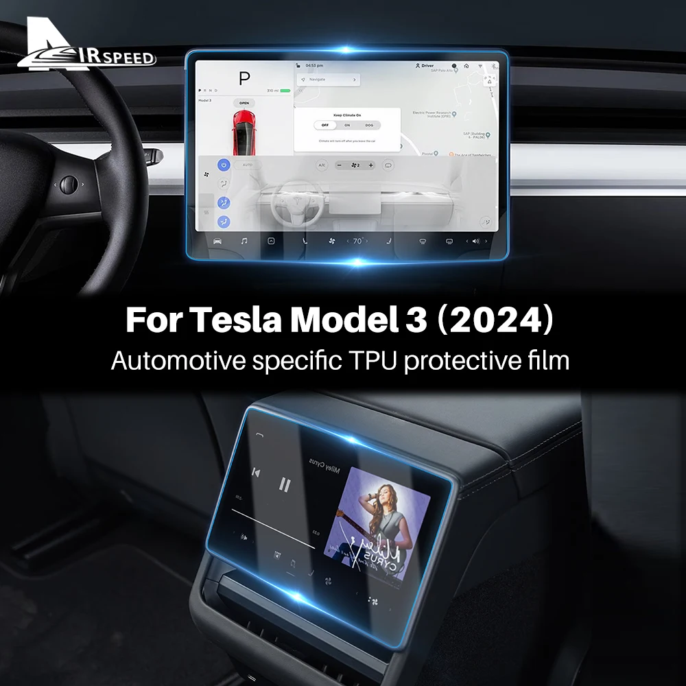 

Tpu Rear Row Center Control Touch Screen Film Screen Protective Sticker for New Tesla Model 3 Y Highland 2024-Up Car Accessories