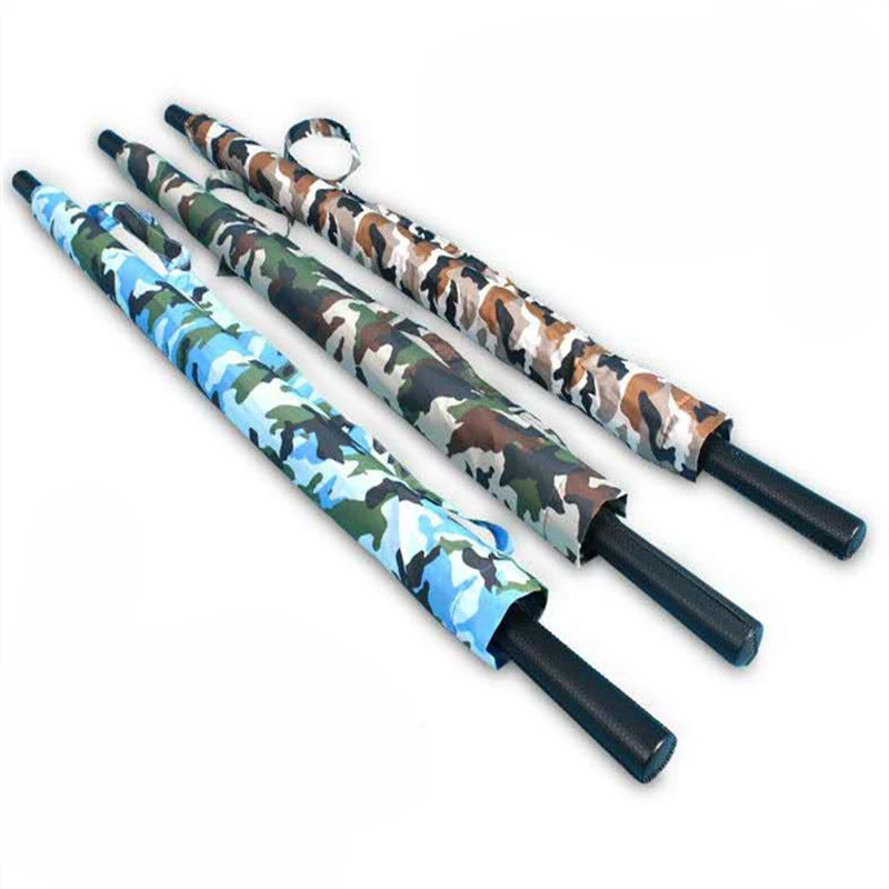 Camo 24 Bone Long Handle Umbrella with Umbrella Cover, Newspaper Pattern, Rain Gear, Hanging, Rainproof, Birthday Gift