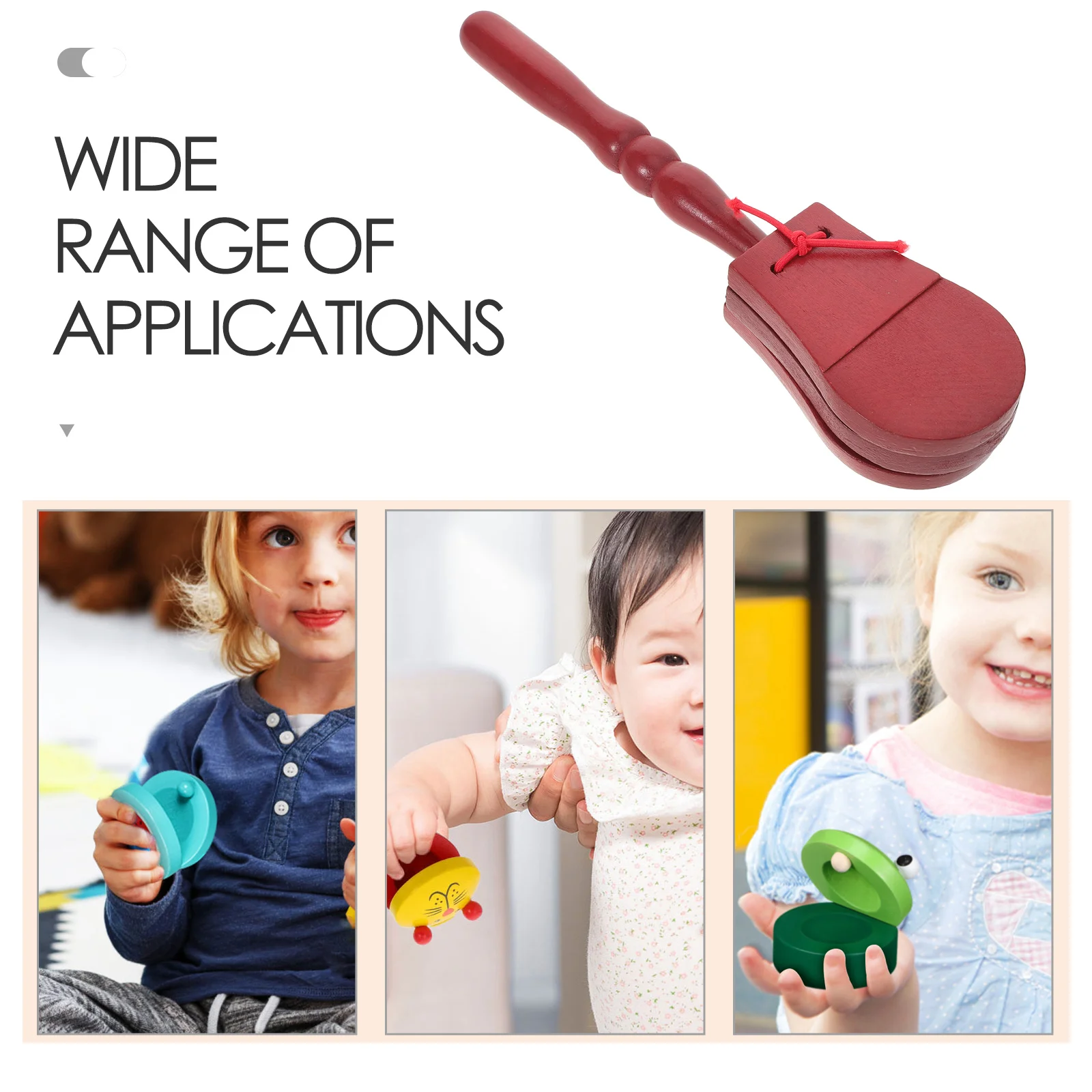 Castañuelas de madera para niños, instrumento de percusión, instrumentos musicales para niños, juguetes para niños pequeños