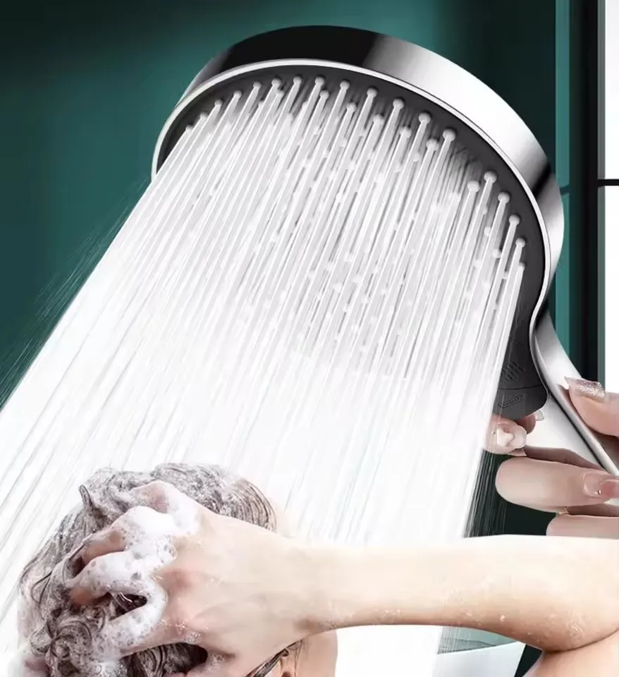 New 15CM Large Panel 6 Modes Pressurized Shower Head Multi-function Sprayer High Pressure Adjustable Shower Bathroom Accessories