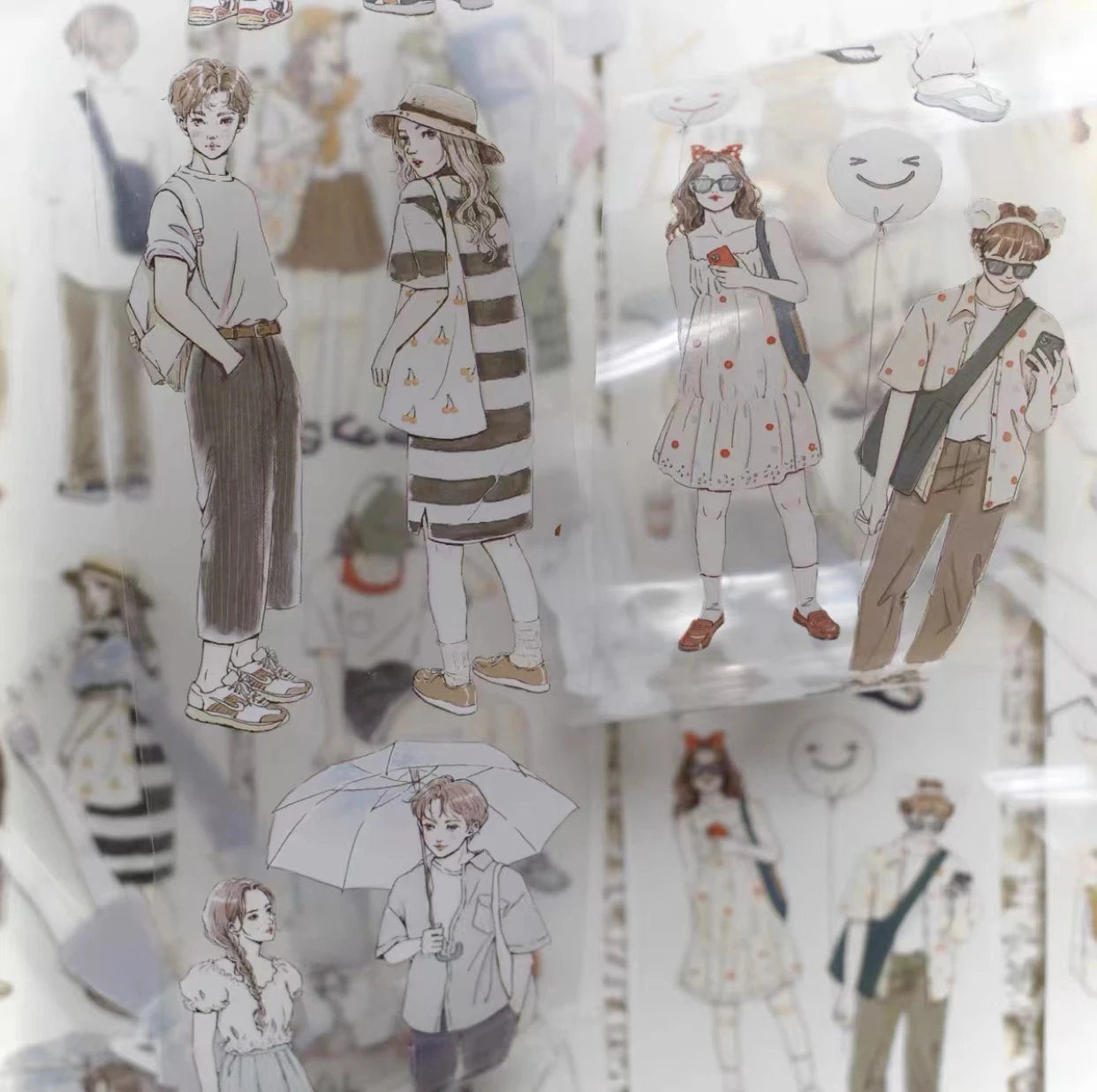 

YiEr Studio винтажная лента «Он и я мальчик девочка» Васи ПЭТ-лента для изготовления карточек-планировщиков DIY план для скрапбукинга декоративная наклейка