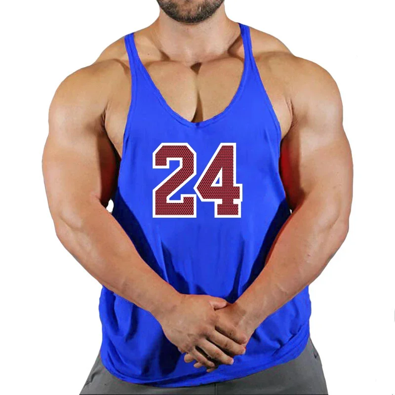 Sport Brand Vest Muscle TrainingGym Mens Back Tank Top Sleeveless Stringer Clothing Bodybuilding Singlets Fitness Workout Shirt