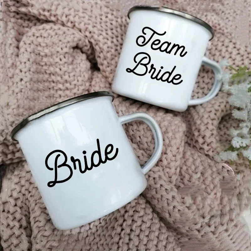 Team Bride Printed Mug Bachelorette Shower Party Wine Juice Cups Creative Coffee Handle Cup Bridesmaid Mugs Maid of Honor Gifts