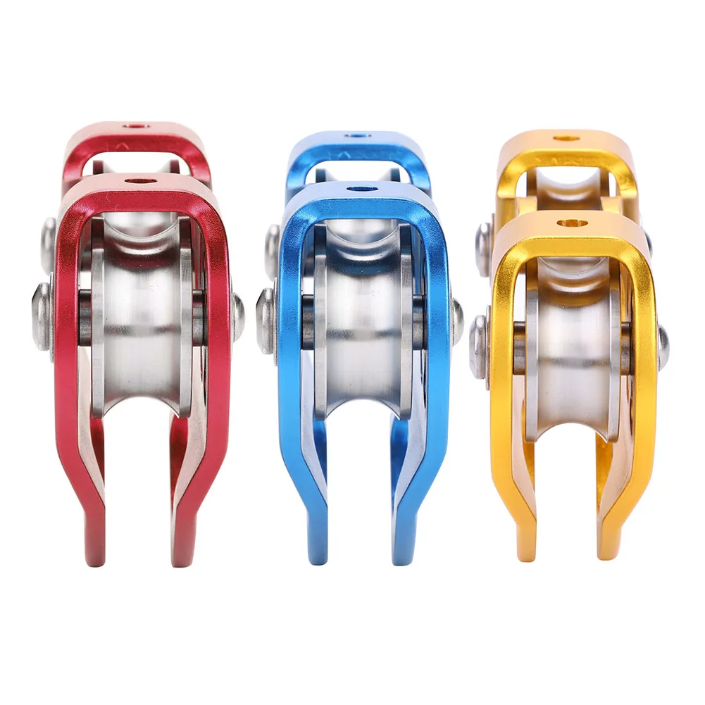 30KN تسلق الصخور بكرة مزدوجة البريدي خط الإنقاذ كابل عربة في الهواء الطلق معدات تسلق الصخور تسلق بكرة مزدوجة تسلق بكرة #2