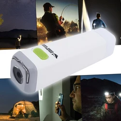 Mini Portable Highlight Flashlight Charging Treasure Waterproof Outdoor Camping Light Hook USB Charging Treasure Floodlight