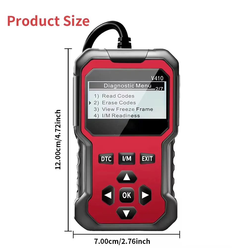 12x7cm Car OBD Information Scanner V410 Automotive Fault Diagnostic Scanner Engine Inspection Car Code Reader