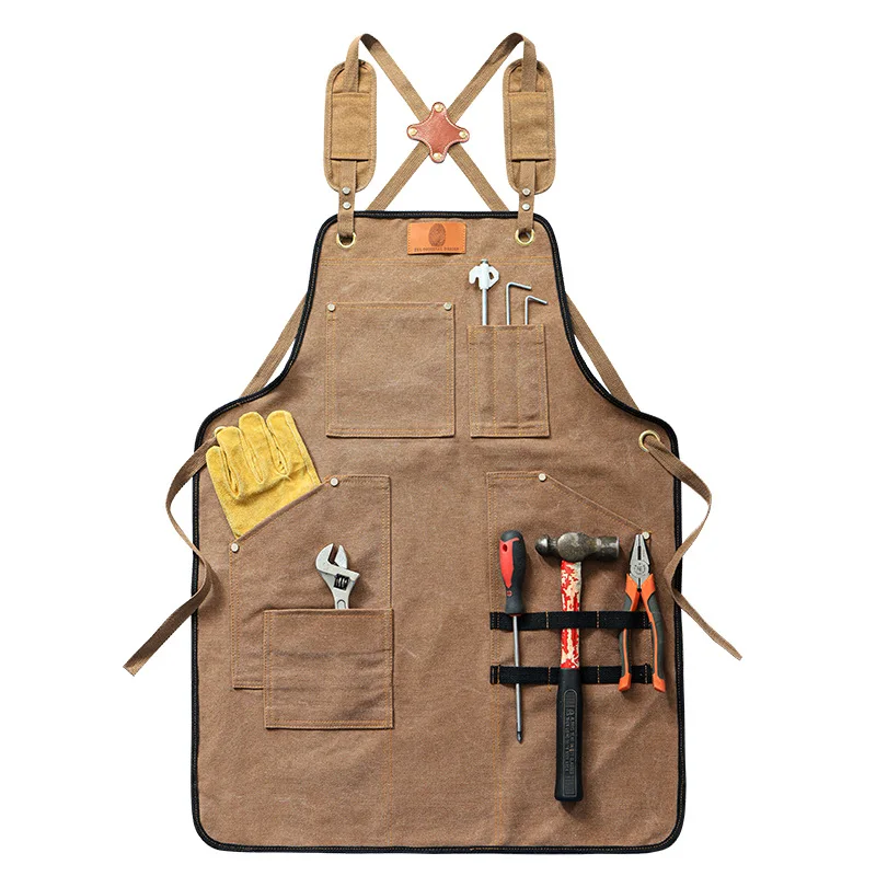 

Canvas apron print logo Home kitchen barber garden barber Outdoor camping tools milk tea shop work clothes apron