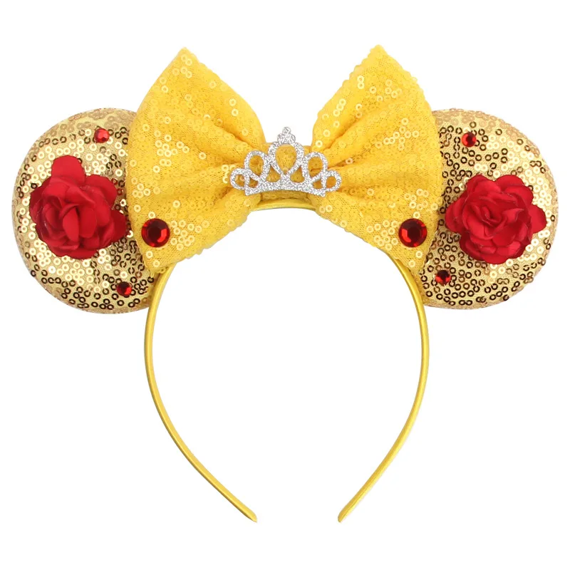 Rosen-Kopfschmuck Halloween Belle Prinzessin Mickey Weihnachten Halloween Cosplay Stirnband – Detail 2