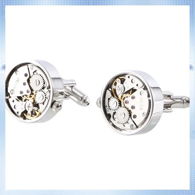 

CYL-Mechanical Watch Movement Cufflinks For Mens Shirt Cuff Functional Watch Mechanism Cuff Modeling Cufflinks Easy To Use