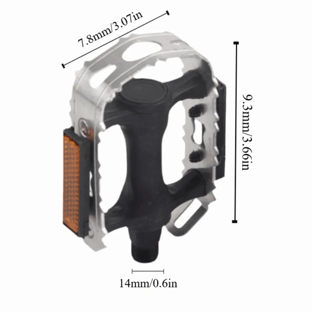 زوج واحد من دواسات الدراجة المضادة للانزلاق، دواسات ركوب الدراجات باللون الأسود عالية الصلابة وخفيفة الوزن وتدوم طويلاً
