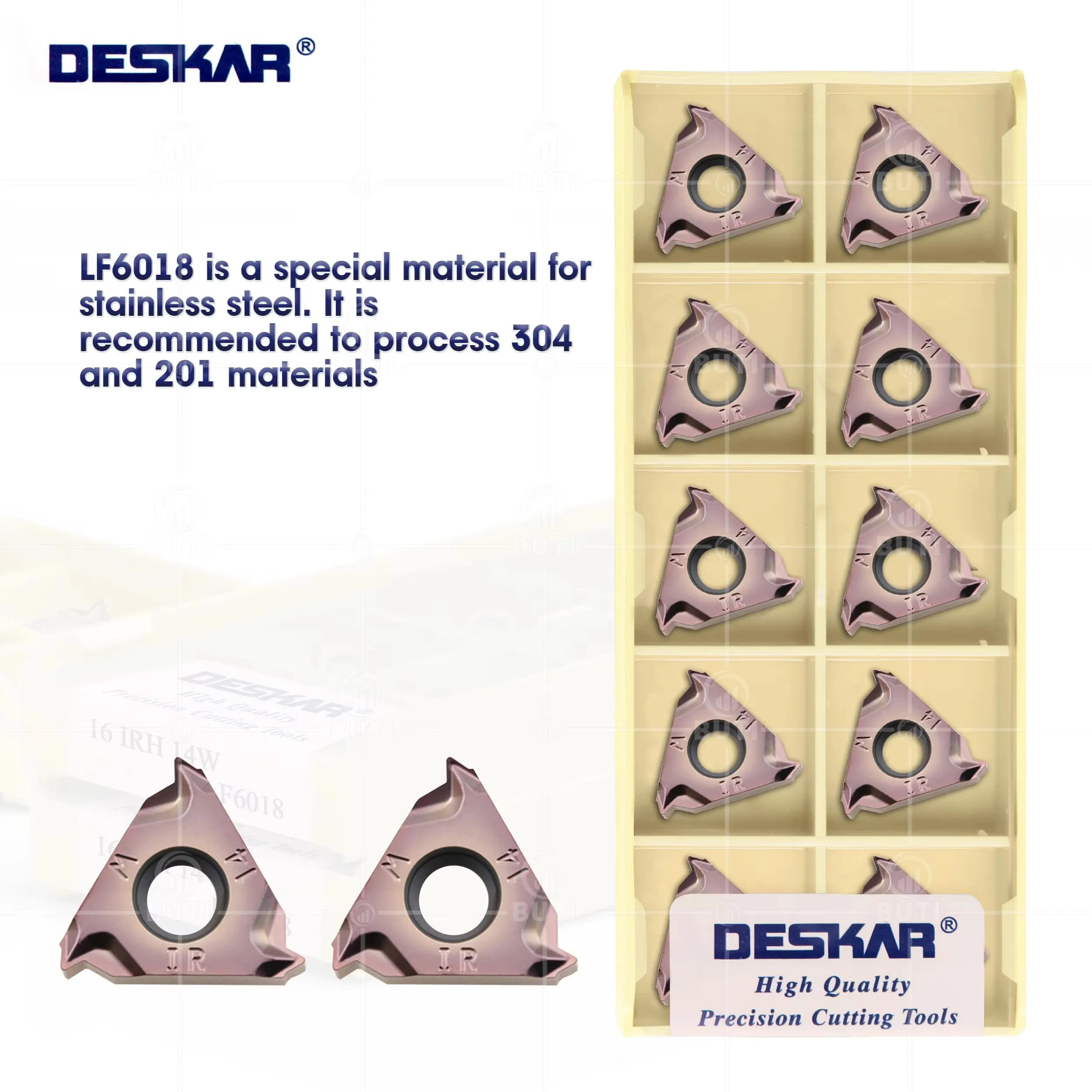 DESKAR 100% Original 16IRH 11W 14W LF6018 High Quality Lathe Carbide Insert CNC Threading Turning Tool For Stainless Steel Blade