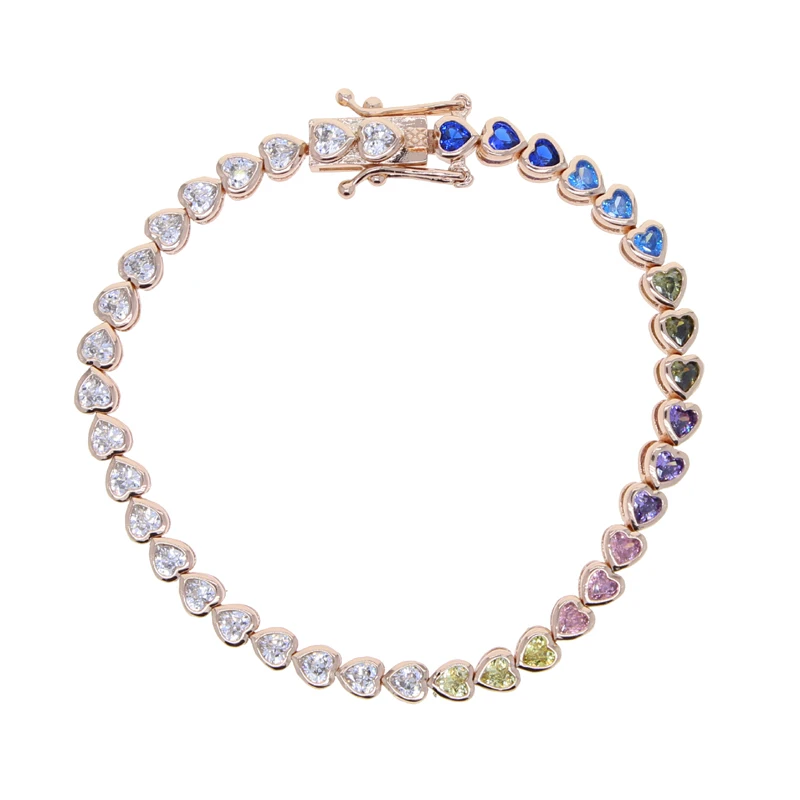 Verschiedene geformte geometrische Lünette Zirkonia 5A CZ Tenniskette Armband klassische Mode Damen Schmuck