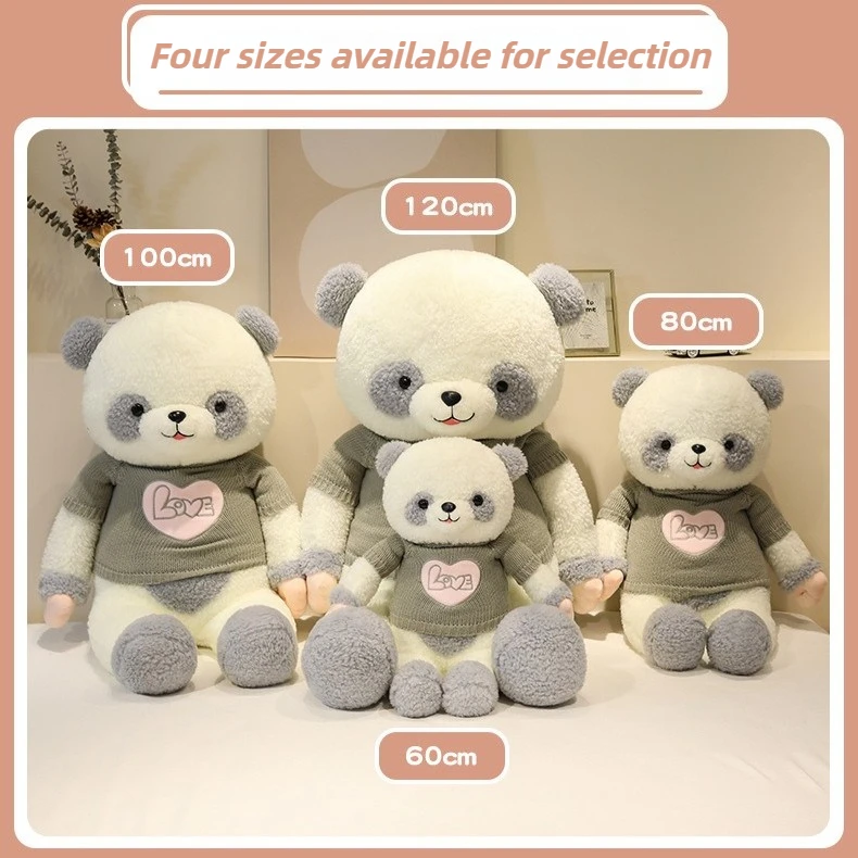 거대한 봉제 인형 부드러운 동물 인형 곰 팬더 어린이 편안한 베개 포옹 인형 소녀 장난감 생일 선물