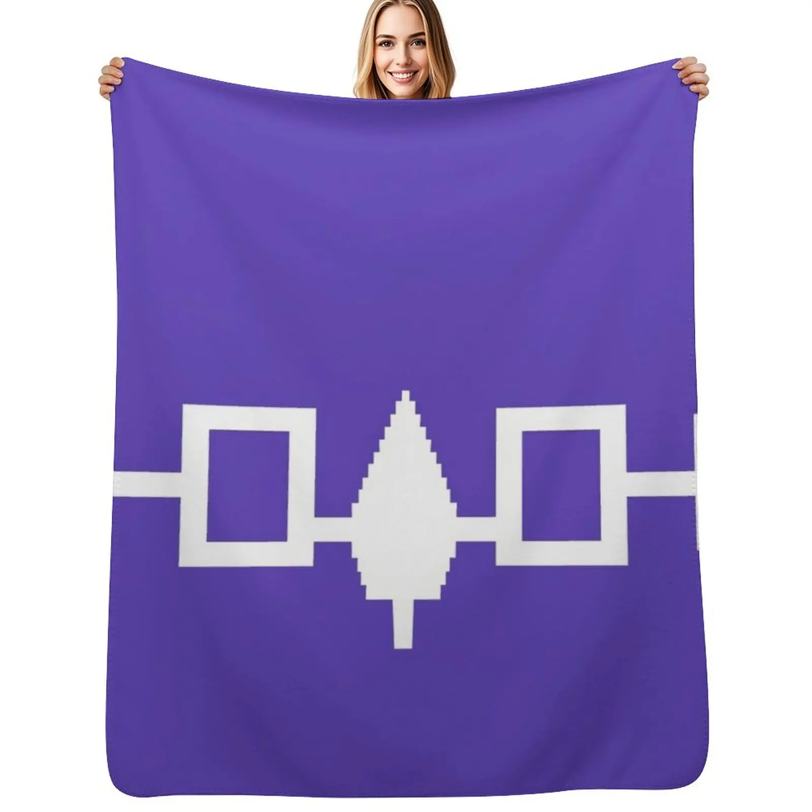 

Flag of Iroquois Confederacy Throw Blanket Custom Picnic manga Furry Blankets