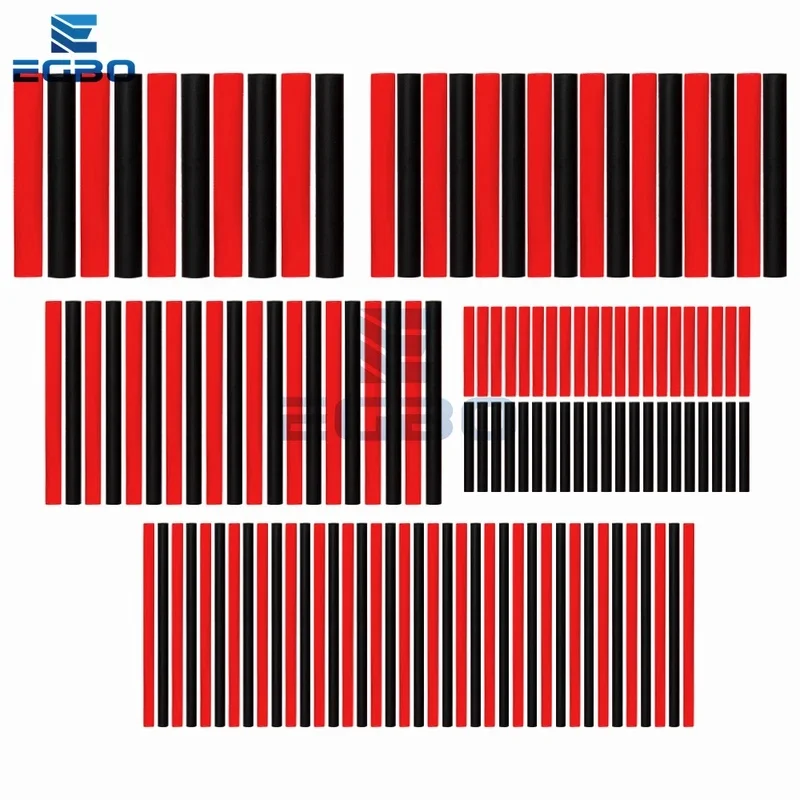 1set=150PCS 7.28m Black And Red 2:1 Assortment Heat Shrink Tubing Tube Car Cable Sleeving Wrap Wire Kit
