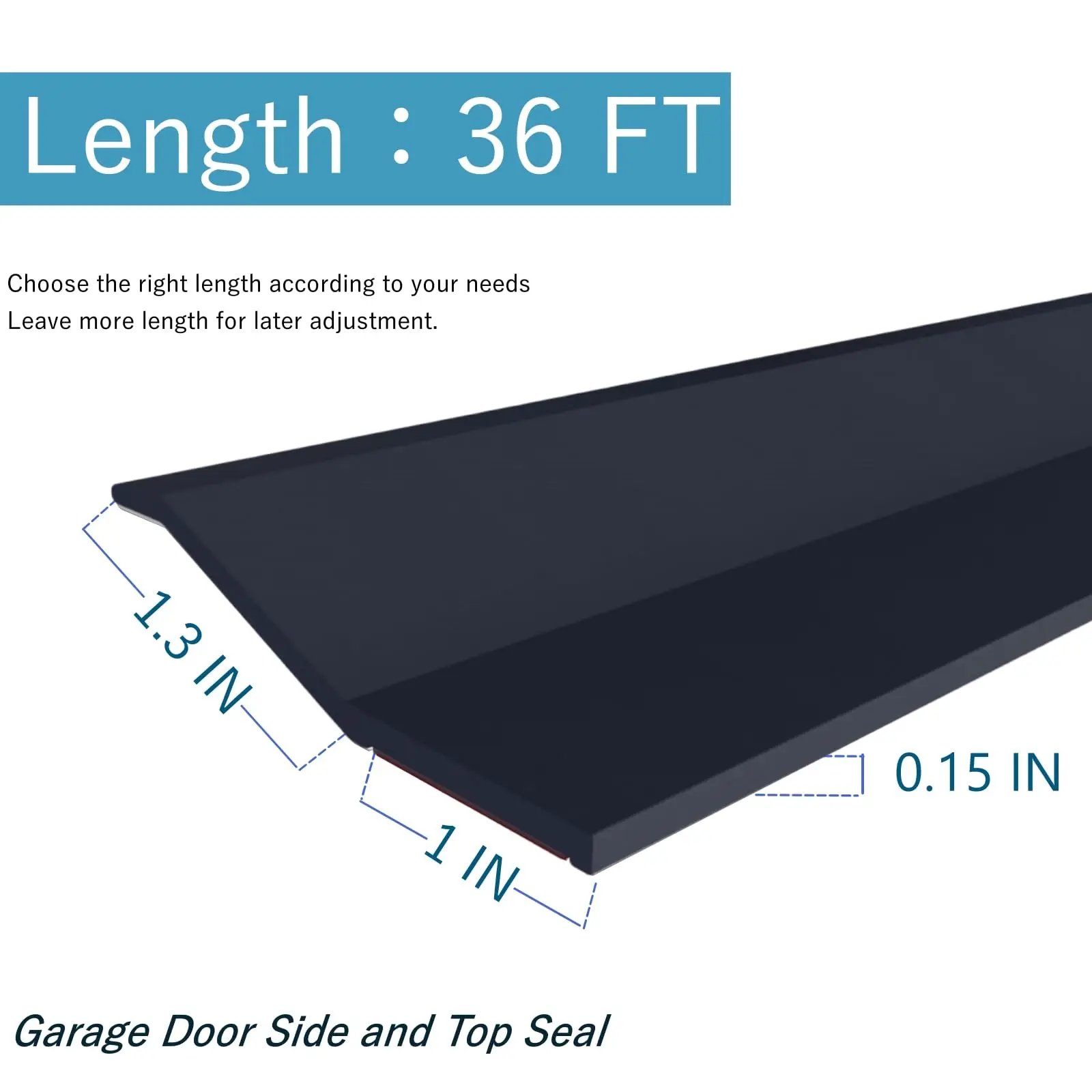 Garage Door Seal Top and Sides Seal Strip，36 FT Rubber Garage Door Weather Stripping Replacement Soft and Hard Composite