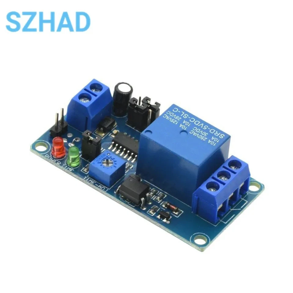 DC 5V/12V Time Relay Module Normal Open Time Delay Relay Control Switch Adjustable Potentiometer LED Indicator