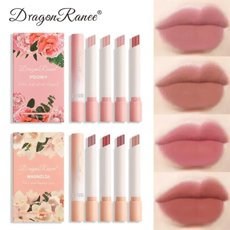 

Наборы матовой помады, набор из 4 упаковок, сигаретный дымовой тюбик для губ, атласный, стойкий, водостойкий, телесный, красный, оттенок для губ, макияж для женщин