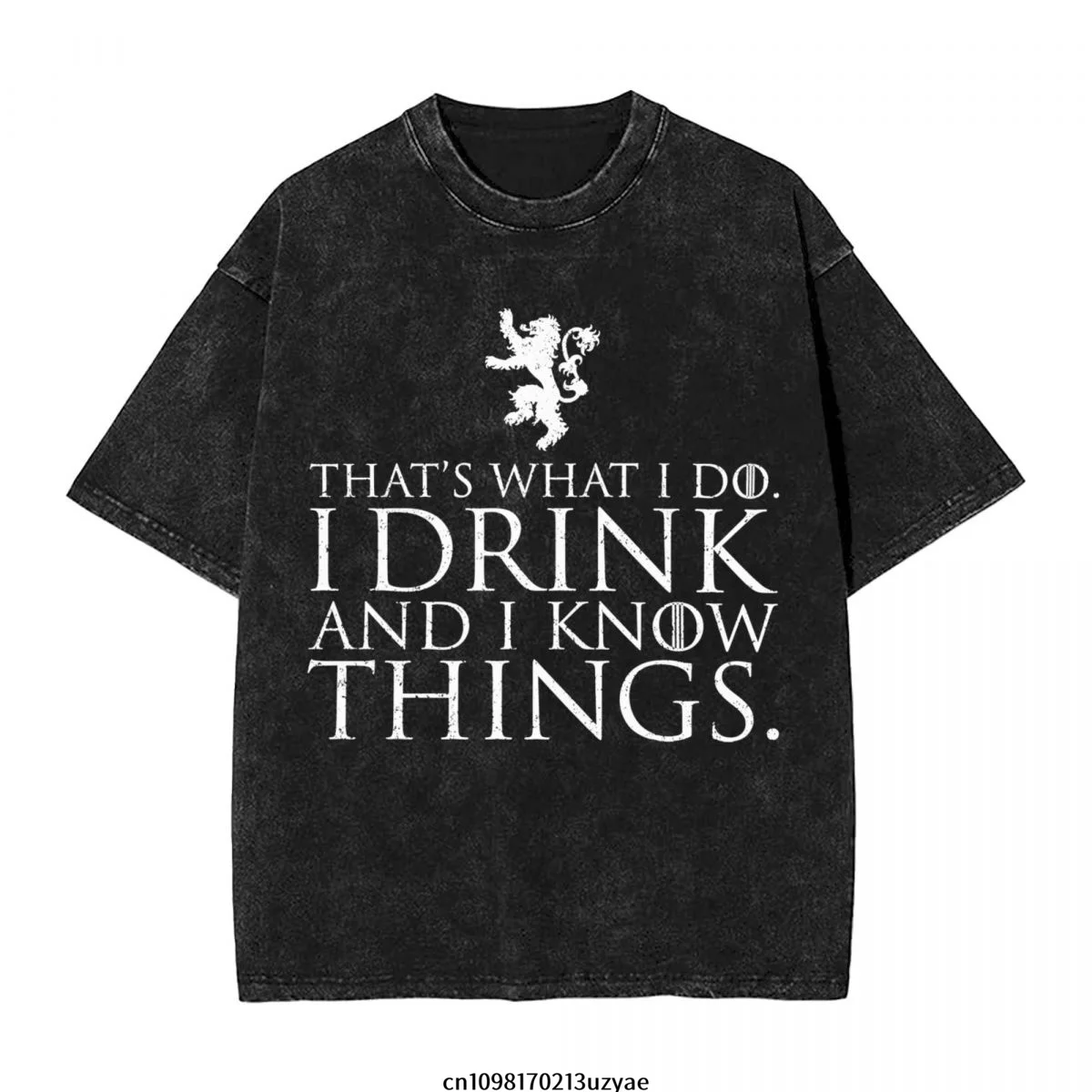 

Мужская винтажная хлопковая футболка с короткими рукавами I Drink And I Know Things, летняя футболка в стиле хип-хоп