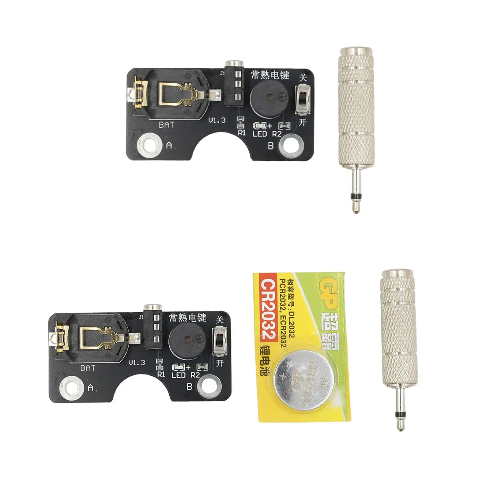 Electric Key Circuit Board Black Acoustic Optic Sound Light Module for CW Morse Key Learning