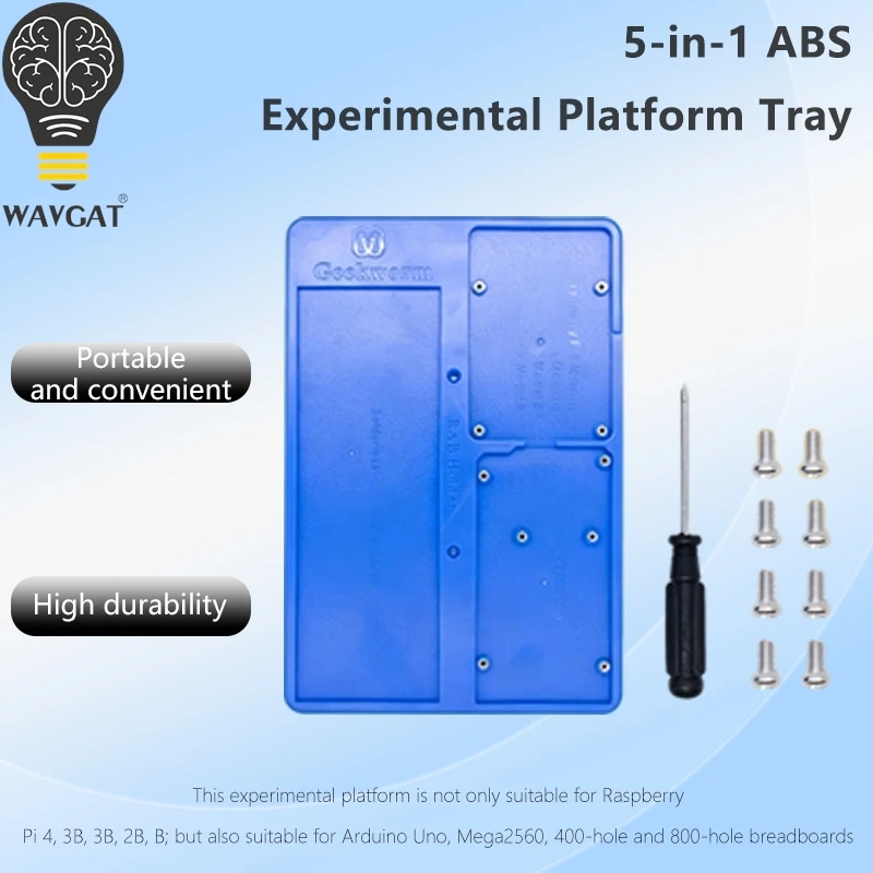 WAVGAT 5-in-1 ABS Experimental Platform Tray for Raspberry Pi & Arduino, with Screwdriver and M2.5 Screws
