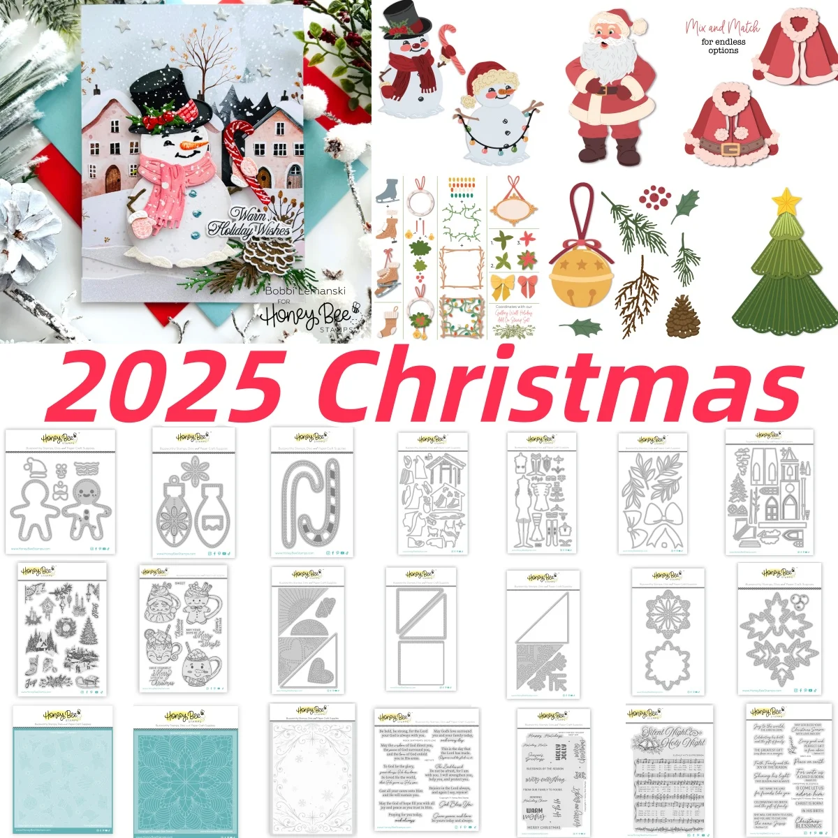 Christmas 2025 Santa Nativity Scene Snowman Tree Metal Cutting Dies Clear Stamps Stencil for DIY Embossing Template Make Card