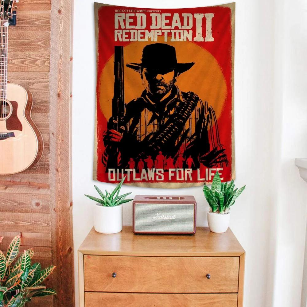 Game TV-Red-Dead-Redemption 2 DIY Wall Tapestry for Living Room Home Dorm Decor Wall Art Decor