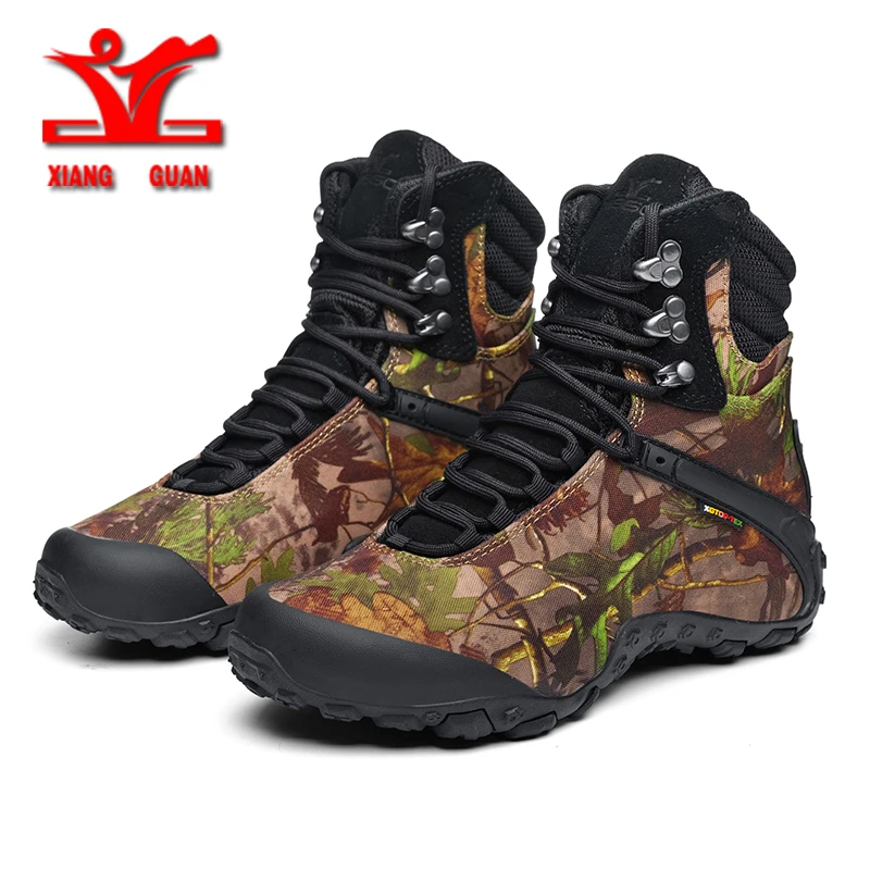 XIANGGUAN Men Hiking Shoes Camping Tactical Boots Men Snow Boots Women Camouflage Climbing Waterproof Boots Motorcycle Boots Men