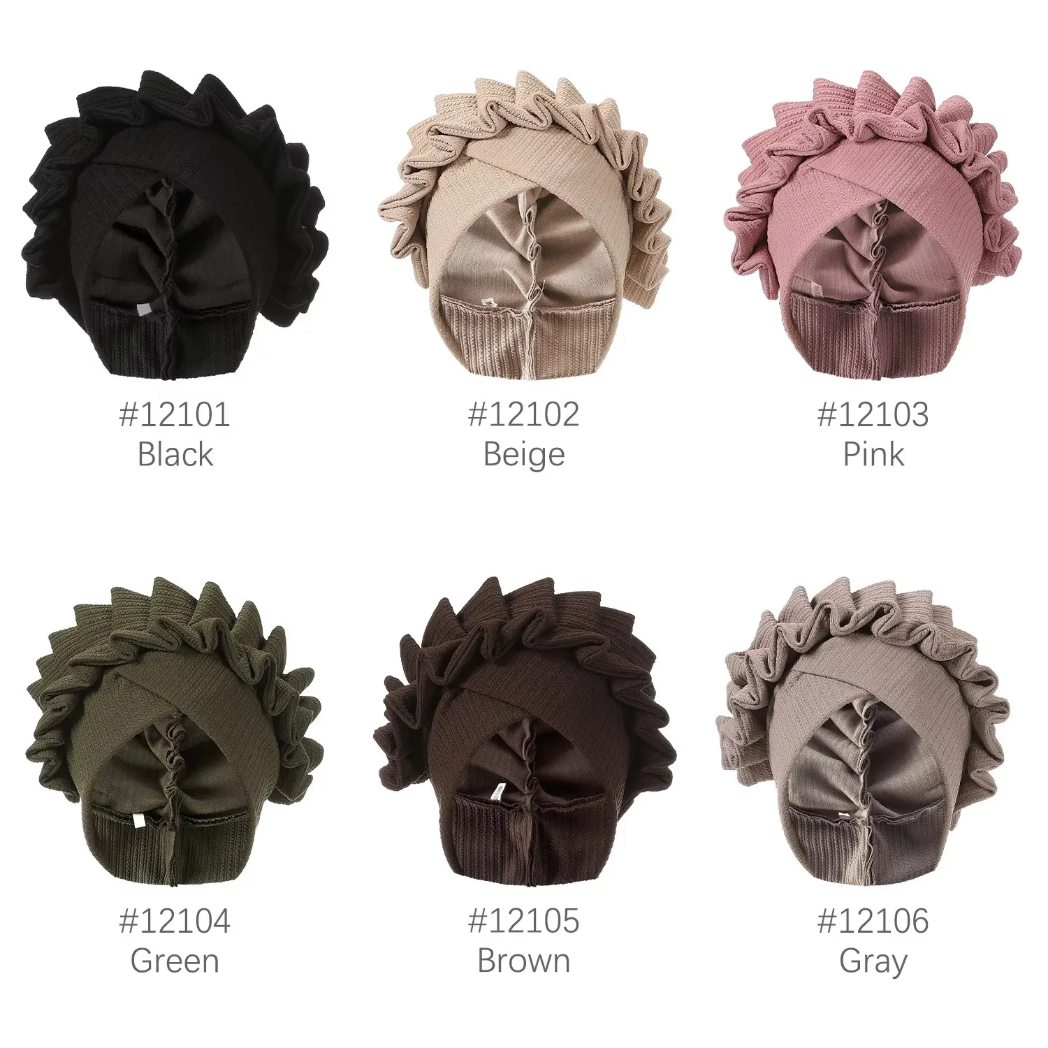 Indian Forehead Cross Turban Hat Women Chemo Cap Muslim Hijab Bonnet Ruffle Headscarf Beanies Bandanas Headband Turbante Mujer