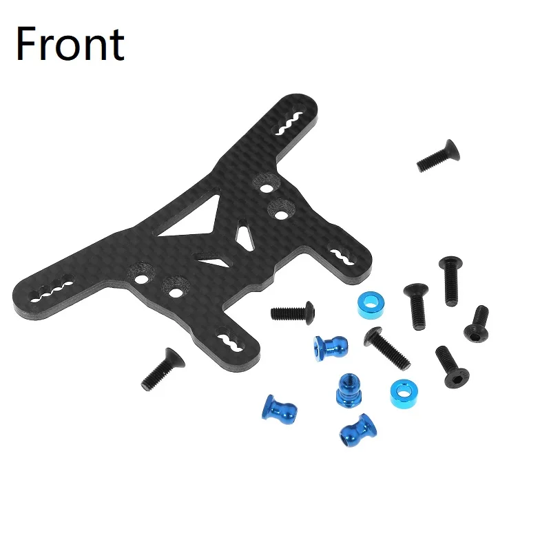 Plaque de tour d'amortisseur avant et arrière en Fiber de carbone pour Tamiya XV02 XV-02 Pro 58707 1/10 RC voiture mises à niveau pièces accessoires