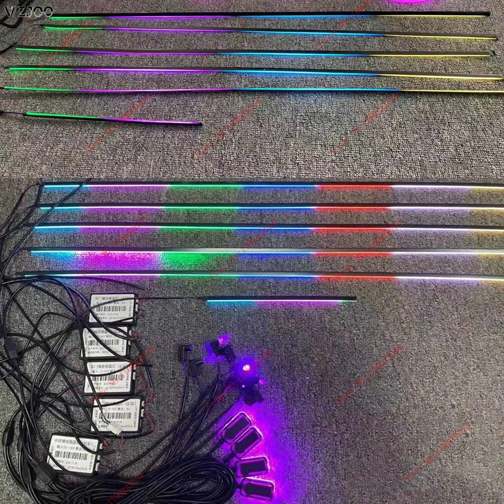 22 in 1 18 in 1 64 Color RGB Symphony Car Ambient Interior LED Acrylic Guide Fiber Optic Universal Decoration Atmosphere Lights