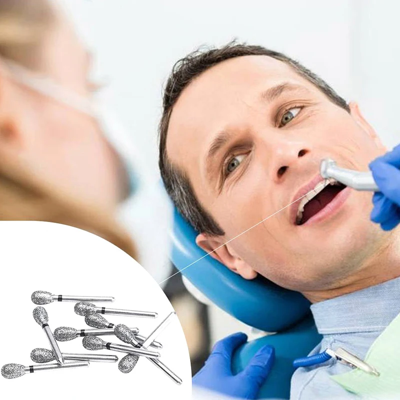 

10Pcs/Boxed Black Dental Diamond Drill Burst Drill For High Speed Handpiece Dental Polishing Tools