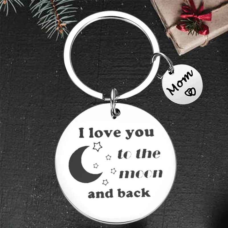 Cute mom dad gift Keychain Pendant I Love You Key Chains father Mother's day Birthday Gifts