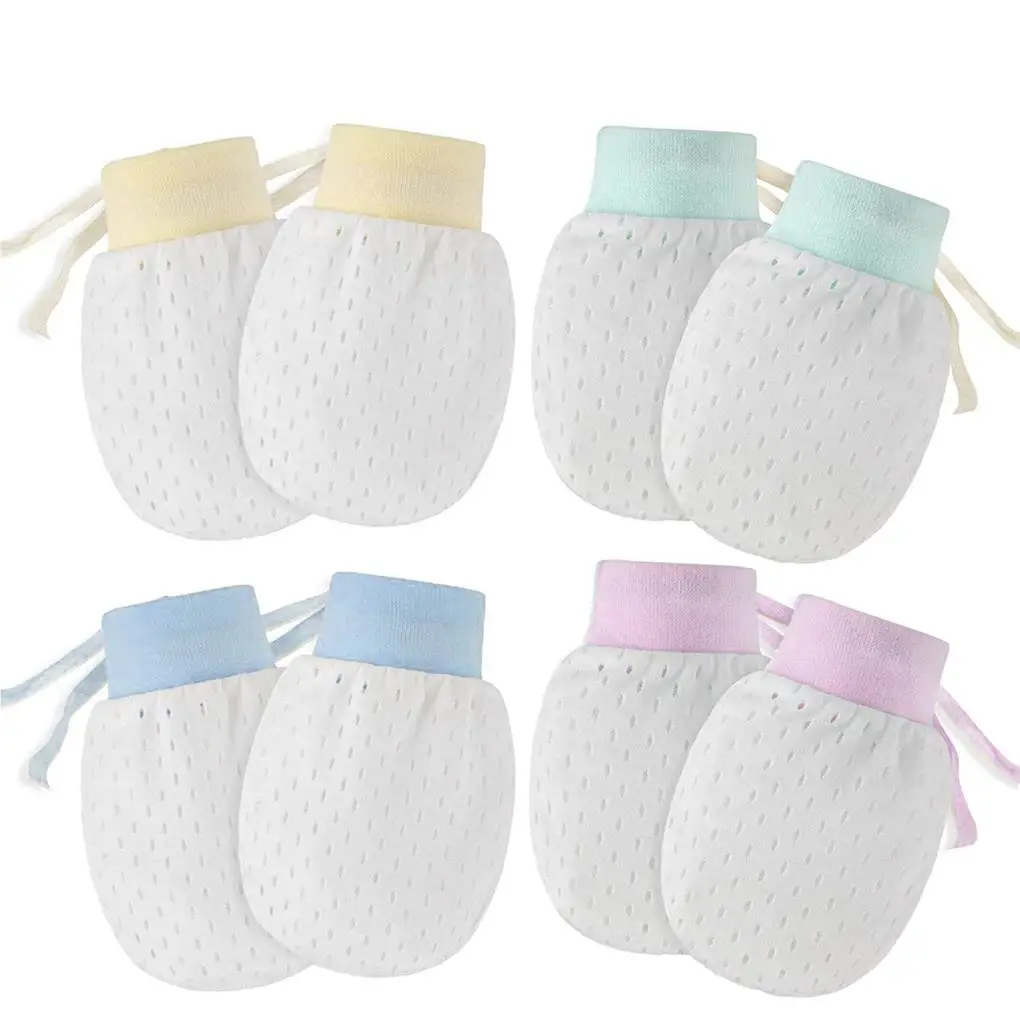 4 Pairs Nylon Baby Gloves Simple Flexible Fashion Seasons Kids Accessories Safety Scratch Mittens Supplies Boys Girls