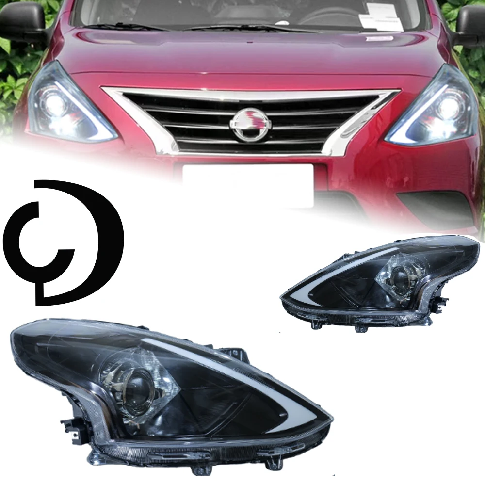 

AKD автомобильный Стайлинг фары для Nissan Sunny Almer 2011-2016 Almera светодиодные фары DRL Hid биксеноновые автоаксессуары