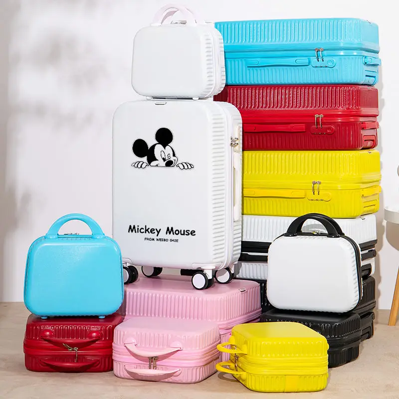 Disney Mickey Trolley Bagageset Cartoon Koffer met Wielen Lichtgewicht Rolling Bagage Case Wachtwoord Reiskoffers