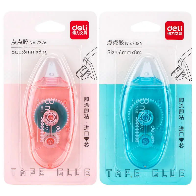 2022 Deli Đôi Băng Keo 2 Mặt Học Đồ Văn Phòng 8M Keo Con Lăn Двухсторонний Скотч Cho Thêu Sò Hàng Thủ Công