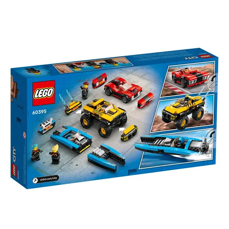 LEGO 60395 miejski pakiet wyścigowy Combo 6 362 sztuk zabawki do budowania 3 fajne pojazdy z popularnej gry na prezent urodzinowy 2 km