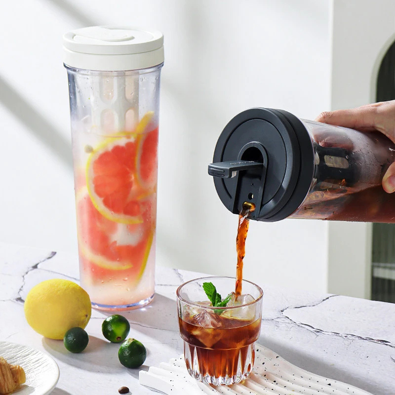 High-capacity Cold Brew Coffee Pot Espresso Filter Bottle Cold Brewing Pot Portable Iced Brew Coffee Maker Juice Coffe Kettle