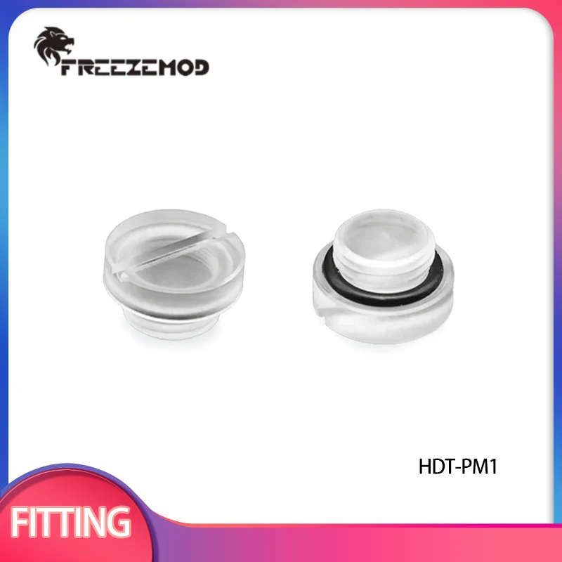 FREEZEMOD G1/4 Acrylic Transparent Straight Stop Plug - Coin-Shaped Anti-Leak Lock Hand Twisting Water Stop Fitting HDT-PM1