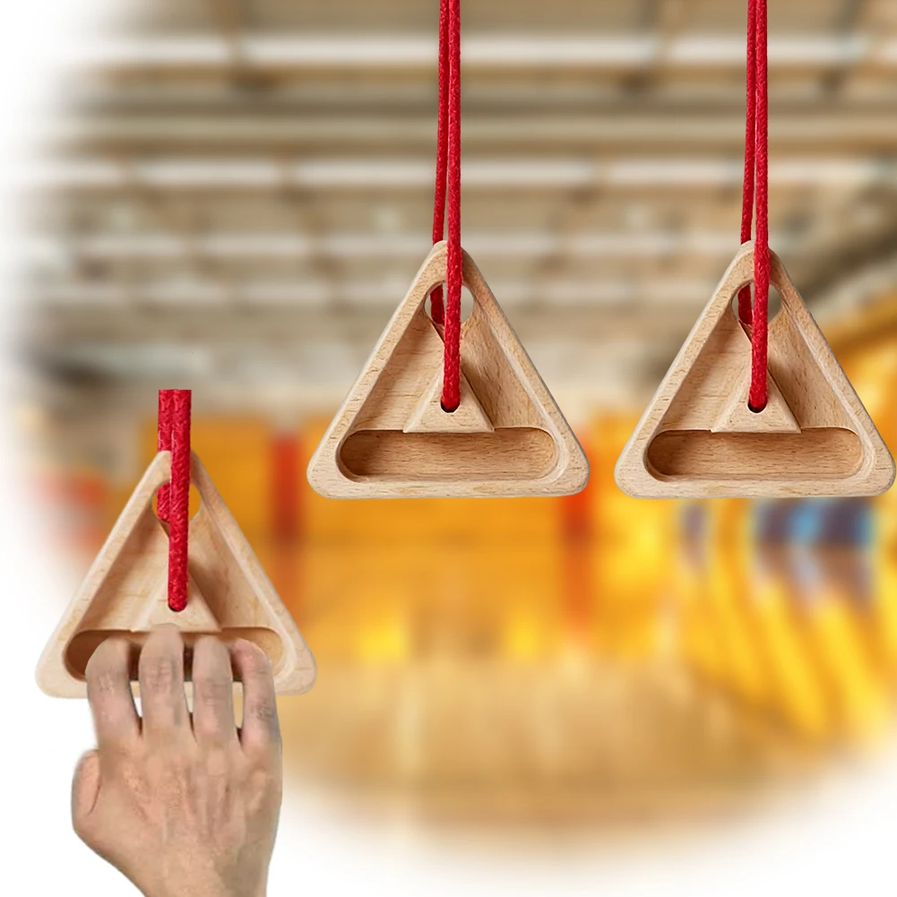 2PCS Wooden Climbing Triangle Fingerboard Multifunctional Simulated Rock Climb Finger Strengthen Board Reusable Pull-Up Handle view 4